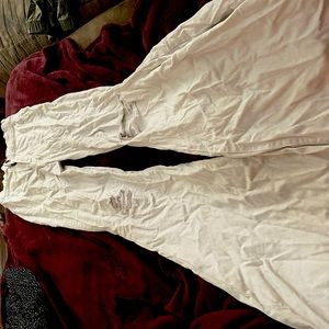 White bell bottom jeans.